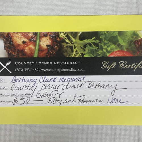 Country Corner Diner Gift Certificate