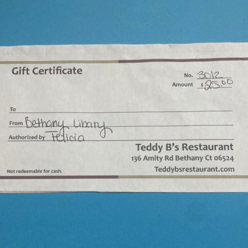Teddy B’s Gift Certificate